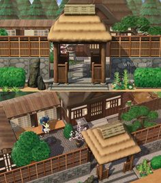 an animated image of a japanese village