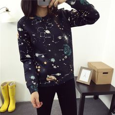 Harajuku universe galaxy space cotton sweater sold by Harajuku fashion. Shop more products from Harajuku fashion on Storenvy, the home of independent small businesses all over the world. Spacecore Fashion, Galaxy Sweatshirt, Kawaii Harajuku Fashion, Rainbow Cardigan, People Brand, Universe Galaxy, Korea Fashion, Indie Brands, Japan Fashion