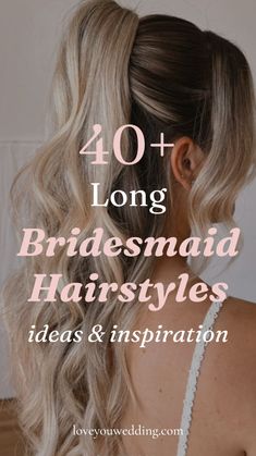 Explore the best bridesmaid hairstyles for long hair with our collection of 40+ ideas! Whether you're looking for bridesmaid hairstyles down, half up, updos, side styles, ponytails, buns, or boho looks, we have all the inspiration you need. Check out our full guide to find the perfect long wedding hairstyle ideas. Wedding beauty at its best! Half Up Half Down Simple Bridesmaid Hair, Updo Long Hair Bridesmaid, Easy Bridesmaid Hairstyles For Long Hair, Wedding Maid Of Honor Hairstyles, Made Of Honor Hair, Bridesmaid Hair Long Hair, Bridesmaid Hair Styles For Long Hair, Hair Styles For Wedding Bridesmaid Long, Brides Maids Hairstyle Long Hair