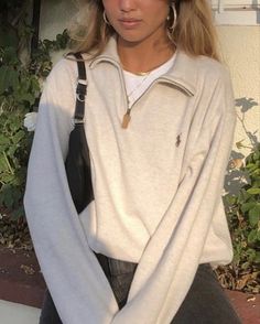 Quarter Zip Outfit, Aesthetic Closet, Ralph Lauren Aesthetic, Matilda Djerf Style, School Clothing, Clothing Aesthetic, College Fits, Skandinavian Fashion, Autumn Fits