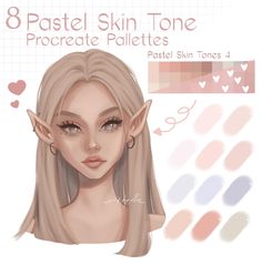 a girl with long blonde hair and brown eyes is wearing pastel skin tones for her face