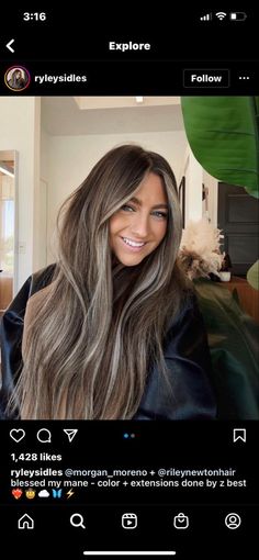 Brunette With Ashy Balayage, Hannah Rylee Hair, Brown Hair With Ashy Blonde Balayage, Brown Hair With Ash Money Piece, Lighter Fall Hair Colors, Madison Prewett Hair, Non Dimensional Blonde, Ash Brown Hair With Blonde Front Pieces, Blond Highlights On Dark Hair Ashy