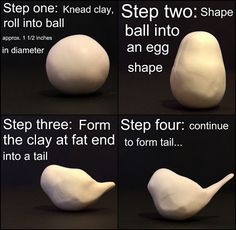 step by step instructions on how to make an egg shell for a statue or sculpture