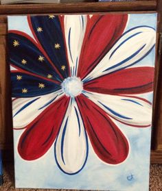 a painting of an american flag flower