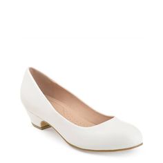 Step into sophisticated style with the Women's Journee Collection Saar Comfort Pump. Vegan leather upper in a pump heel style with a round toe. Slip on entry. Padded footbed. Block kitten heel. 1.5" heel height. Casual Summer Outfits For Women, Summer Outfits Women Over 40, Chic Summer Outfits, Koolaburra By Ugg, Heels Online, Kitten Heel Pumps, White Pumps, Famous Footwear, Shoe Carnival