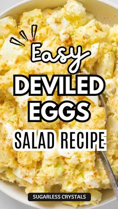 easy deviled eggs salad recipe in a bowl