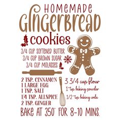 the recipe for homemade gingerbread cookies