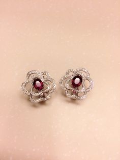 Ruby Earrings Gold, Simple Diamond Jewelry, Ruby And Diamond Earrings, Convertible Earrings, Real Diamond Earrings, Van Cleef And Arpels Jewelry, Ruby Earrings Studs, Diamond Pendants Designs, Fancy Jewelry Necklace