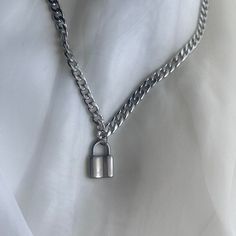 Men’s Silver Lock Chain Necklace Length Is Brand New Never Used Fast Next Day Shipping Great Quality Tags #Men #Necklace #Silver #Jewelry #Statement Silver Stainless Steel Men Necklace Silver, Lock Chain Necklace, Chain Necklace Men, Mens Aesthetic, Lock Chain, Chain Lock, Lock Necklace, Necklace Chain Lengths, Jewelry Statement