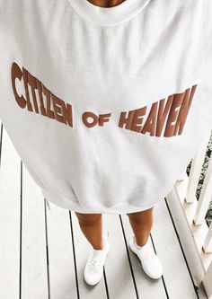 Christian T-Shirts, Sweatshirts, Hats, & More — Child of God Co. Citizen Of Heaven, Jesus Apparel, Christian Crewneck, Clothing Wishlist, Cute Shirt Designs, Puff Print, Birthday Wishlist