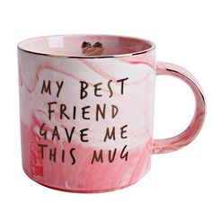 PRICES MAY VARY. 💕 FOR YOUR SISTER FROM ANOTHER MISTER: looking for an authentic way of highlighting your bond with your bestie? Nothing says I care better than our coffee mug with this cute and emotional quote that will make her feel special and loved. 💕 BRIGHTEN YOUR BEST FRIEND'S MOOD WITH A DELIGHTFUL PRESENT: our coffee cup makes the perfect friendship gift to spoil your partner in crime on her birthday, surprise your childhood friend on her wedding day, or offer to your BFF on a regular Friendship Christmas Gifts, Work Promotion, Sister From Another Mister, Friendship Anniversary, Best Friend Birthday Gifts, Marble Mugs, Pink Mug, Make Her Feel Special, Funny Friendship