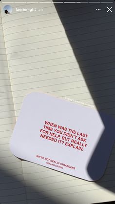 a piece of paper that has been placed on top of a notepad with the words, when was the last time you didn't