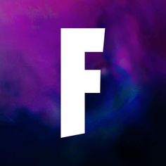 the letter f is in front of a purple and blue background with white letters on it