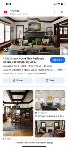 an image of a living room and dining room on the app store's facebook page