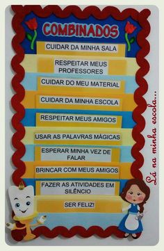 a poster with spanish words and pictures on it