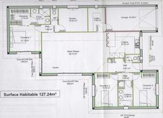 the floor plan for a house with two separate rooms and an attached kitchen area is shown