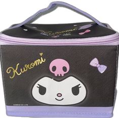 Cute Purple Pouch Bag, Purple Cosmetic Bag With Zipper For Daily Use, Kawaii Purple Bag For Daily Use, Purple Kawaii Bag For Daily Use, Purple Rectangular Cosmetic Bag With Removable Pouch, Purple Rectangular Cosmetic Bag For Daily Use, Purple Bag With Zipper Closure As Gift, Purple Bag With Zipper Closure For Gift, Purple Bags With Zipper Closure For Gifts