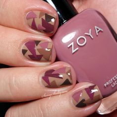 Zoya Naturel Deux collection DIY nail decals abstract triangles manicure  |  Sassy Shelly Nail Decals Diy, Geometric Nail Art, Fall Manicure, Art Skills, Nail Blog, Geometric Nail, Nails Only, Pink And Brown