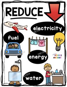 a poster with words describing how to reduce electricity