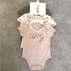 Super Cute 3 Piece Onsie/Bodysuit Set! Nwt Cute Pink Short Sleeve Bodysuit For Playwear, Pink Playful Short Sleeve Bodysuit For Spring, Playful Pink Short Sleeve Bodysuit For Spring, Pink Fitted Short Sleeve Bodysuit For Playtime, Fitted Short Sleeve Pink Bodysuit For Playwear, Pink Short Sleeve Bodysuit For Playtime In Spring, Cute Pink Short Sleeve Bodysuit For Playtime, Cute Pink Short Sleeve Bodysuit For Spring, Playful Pink Short Sleeve Bodysuit