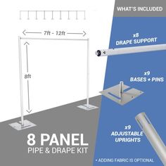 an image of a pipe and draper kit with instructions to install the pipes for this project