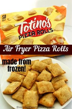 an image of pizza rolls made from frozen tortilla chips on a white plate