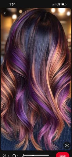 Auburn Purple Hair Color, Autum Hair Ideas, Hair Glaze Color Shades, Hair Dye Color Ideas For Brunettes, Non Damaging Hair Color, Hair Color Blocking Ideas, Fun Dyed Hair For Brunettes, Brunette Hair Color Ideas For Fall, Vivid Fall Hair Color