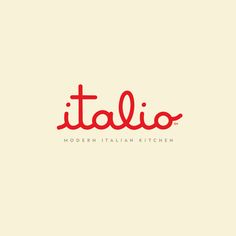 the italian kitchen logo is shown in red and white, while it appears to be made from