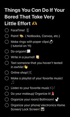 Things that you can do when you’re bored that take very little effort!!!! When You’re Bored, What To Do When Bored Aesthetic, Interests List, Things To Make When Bored, If Your Bored, Bored Ideas, Winter Break Activities, Bored Games, Bored Jar