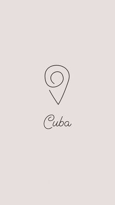 a black and white logo with the word cuba on it's left side