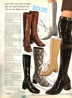 1970s Shoes, 70s Boots, 70s Shoes, Decades Fashion, 60s 70s Fashion, 60s And 70s Fashion, 70s Inspired Fashion, 70s Outfits, 70’s Fashion