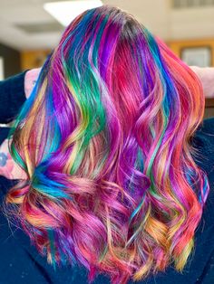 Rainbow hair pulp riot arctic fox Neon Hair Color, Neon Hair, Pulp Riot, Pretty Hair Color, Arctic Fox, Hair Coloring, Long Hairstyles, Pretty Hair