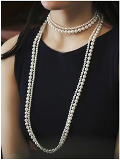 The Gina Double Strands Long Pearl Necklace is the perfect addition to any outfit. Its classic and unique design features two pearl strands that add a touch of elegance and sophistication. With its versatile length, it can be worn alone or layered with other jewelry for a stylish look. Elevate your style with this timeless piece. Gender: WOMEN Item Type: Necklace Style: Vintage Material: PEARL Metals Type: Zinc Alloy Pearl Type: Simulated-pearl Shape\pattern: Oval Length 150cm / 59 inch Long Pearl Necklace, Long Pearl Necklaces, Pearl Jewelry Necklace, Sweater Chain, Pearl Types, Pearl Strands, Gold Chain Necklace, Shape Patterns, Necklace Jewelry