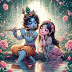 Radha Krishna Art Beautiful, Little Kanha Ji Images, Radhe Krishna Wallpapers, Krishna Drawing, Glittery Wallpaper, Karakter Disney, Little Krishna, Peace Illustration, Radha Krishna Wallpaper