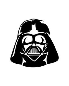 a darth vader helmet is shown in black and white on a white background