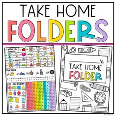 take home folders with the text take home folders on it and an image of a