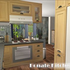 the kitchen is clean and ready to be used in this home decorating project,