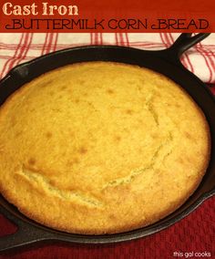 cast iron buttermilk corn bread in a skillet