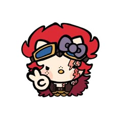 a girl with red hair wearing goggles