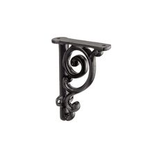 an iron shelf bracket on a white background