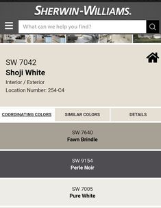 sherylin - williams's website page showing the colors in which she is selling her home