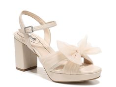 Saw this at DSW! Block Heel Platform Sandals, Tulle Bow, Dance Women, Elegant Sandals, Tulle Bows, Platform Block Heels, Last Dance, Shoe Carnival, Faux Leather Fabric