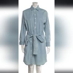 Acne Studios Shirtdress Blue Long Sleeve With Collar Button Closure At Front Estimated Item Measurements Bust: 42.5" Waist: 39" Hip: 39.5" Length: 37.75" Fabric: 100% Cotton Don't Be Afraid To Throw A Offer! I Will Consider Any Offer. Pleated Jacket, Purple Scarves, Long Sleeve Shift Dress, Bow Detail Dress, Embroidered Tunic, Don't Be Afraid, Blue Long Sleeve, Fitted Skirt, Shirtdress