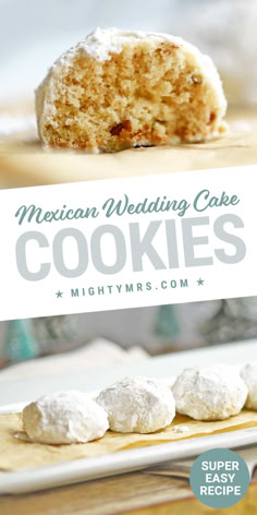 Mexican Wedding Cake Cookies Mexican Sugar Cookies Recipe, Mexican Wedding Cake Cookies, Mexican Wedding Cookies Recipes, Snowball Cookie, Wedding Cookies Recipe, Mexican Wedding Cake, Mexican Cookies, Italian Wedding Cookies, Christmas Cookies Packaging