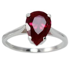 "ruby solitaire 6.5ct Ruby Handcrafted Indian jewelry. Ring is in .925 Sterling Silver and finished with Rhodium EXCELLENT GIFT: for birthday, anniversary, holidays, stocking stuffers, graduation, Christmas, Valentine's Day, Mother's Day, Thank You or simply \"Thinking of You ALL RING SIZES AVAILABLE: We have our own manufacturing unit. We can deliver all custom ring sizes on request. CONTACT US: If you have any question, please post into \"Customer Questions & Answers\" below the \"Product spec Ruby Ring Silver, Silver Ruby Ring, January Birthstone Rings, Red Garnet Ring, Gemstone Ring Silver, Handmade Jewelry Gift, Fabulous Jewelry, July Birthstone, Garnet Rings