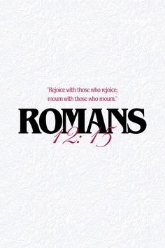 the title for romans, which is written in black and red on a white background