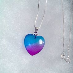 Stunning Sterling Silver Quartz Heart Necklace. Necklace Measures 16”. Pendant Measures 1”. Comes With Gift Box. Perfect Gift. Blue Heart Pendant Necklace As Gift For Her, Rainbow Necklace With Heart Charm As Gift, Rainbow Heart Pendant Jewelry Gift, Purple Heart Cut Necklace For Valentine's Day, Purple Heart-shaped Necklace For Valentine's Day, Purple Heart Necklace For Valentine's Day, Purple Heart Pendant Necklace For Jewelry Making, Rainbow Heart Pendant Necklace For Gift, Heart-shaped Rainbow Necklace For Gift