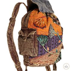 Flower Embroidered Boho Backpack, Boho Bag, Hippie Backpack, Boho Style Hippie Backpack, Key Necklace Vintage, Boho Backpack, Crochet Beanie Hat, Purse Backpack, Natural Stone Jewelry, Color Tones, Make Color, Boho Bag