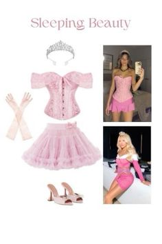 a woman in pink is wearing a corset and dress with high heel shoes