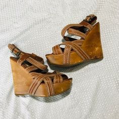 Good Preowned Condition See Pictures For Condition Miu Miu Shoes, Leather Wedges, Womens Shoes Wedges, See Pictures, Miu Miu, Wedges, Size 7, Women Shoes, Leather